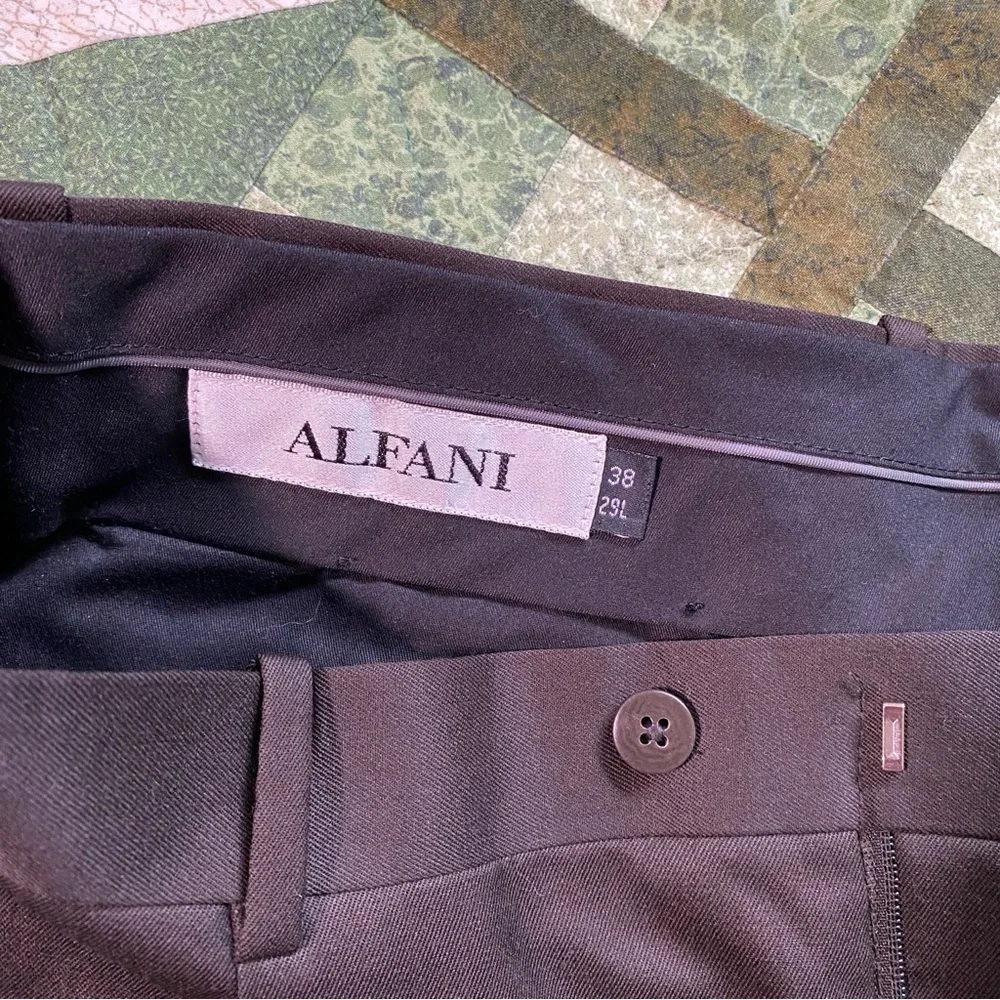 Alfani Wool Pants Trouser‎ Slacks Size 38x29L Black Dress Pants Office Career